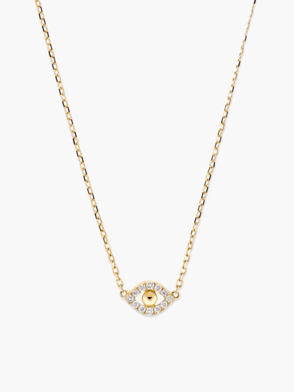 Mejuri Gold Pavé Diamond Evil Eye Necklace